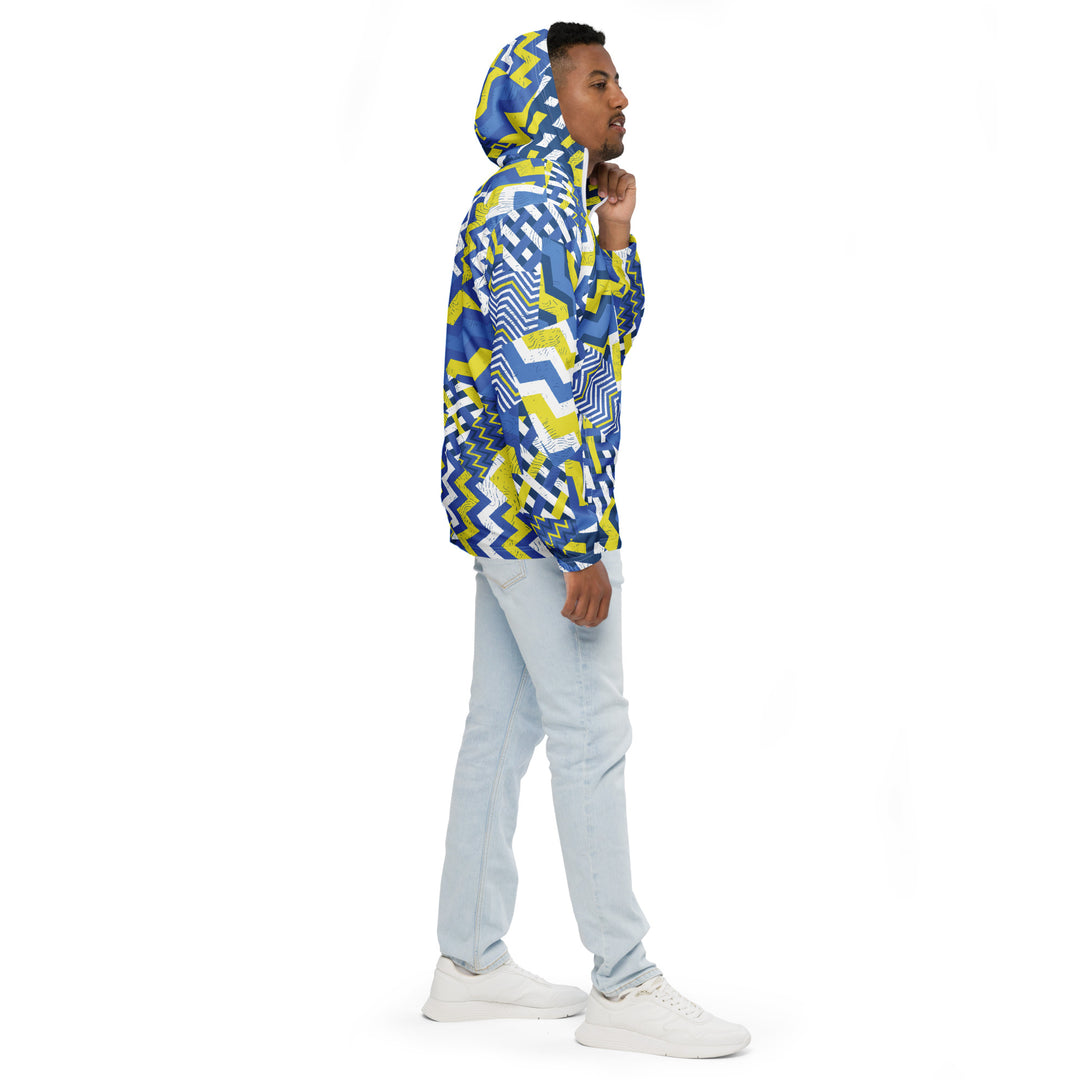 Men’s Windbreaker - Blue-Yellow Shake