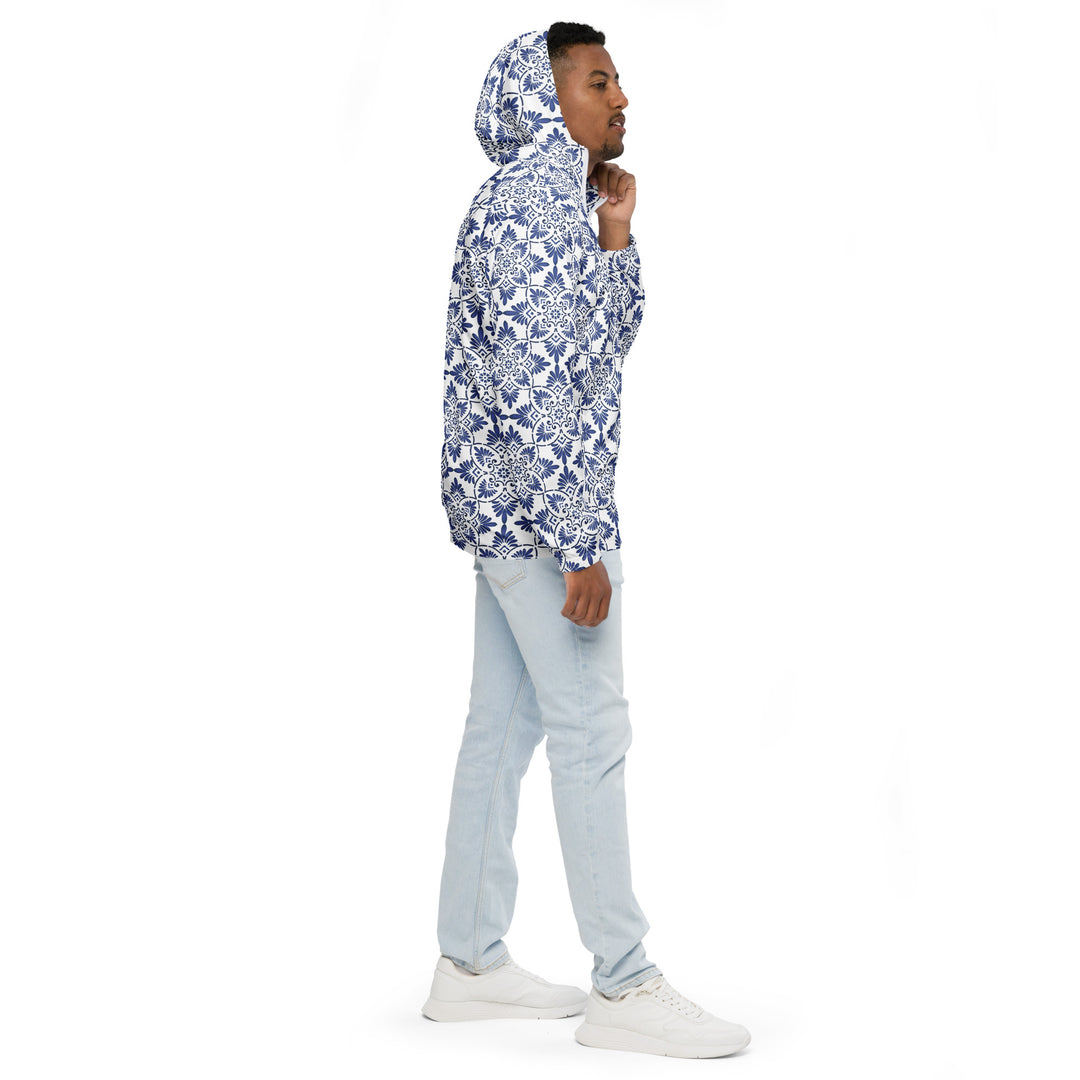 Men’s Windbreaker - White-Blue Blossom