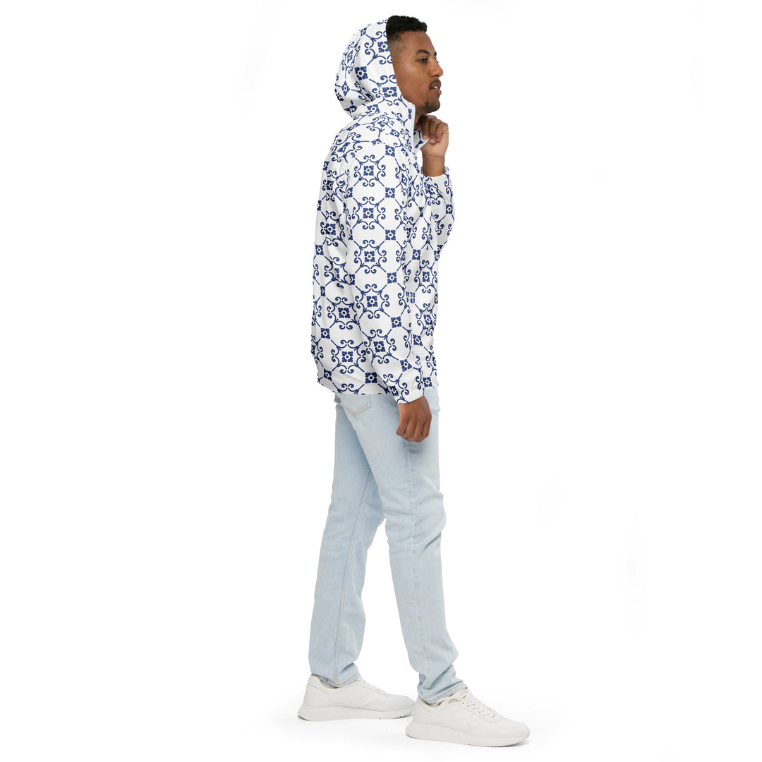 Men’s Windbreaker - White-Blue Plate