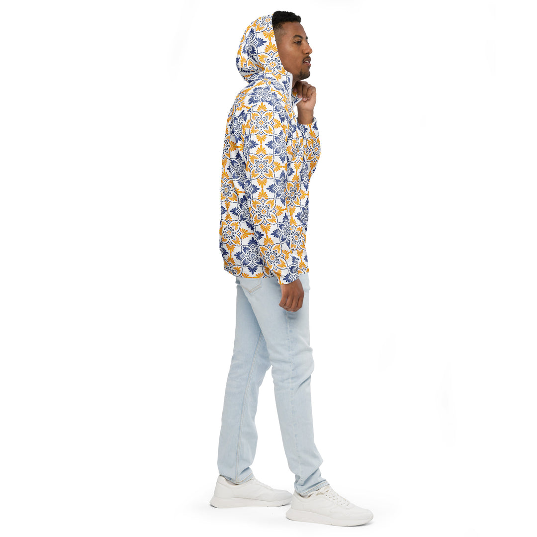 Men’s Windbreaker - Yellow-Blue Tiles