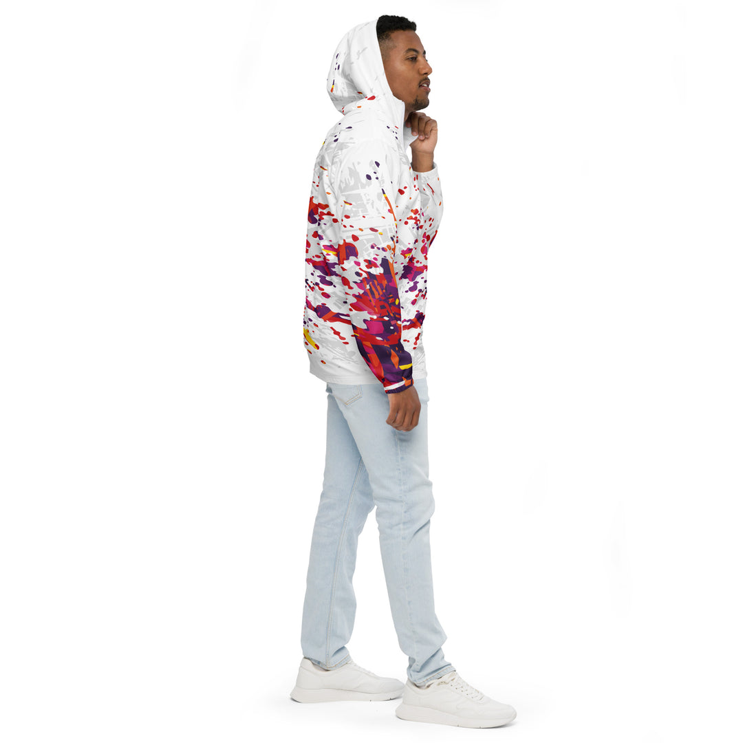 Men’s Windbreaker - White-Red Explosion