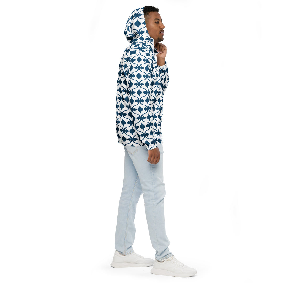 Men’s Windbreaker - White-Blue Gem