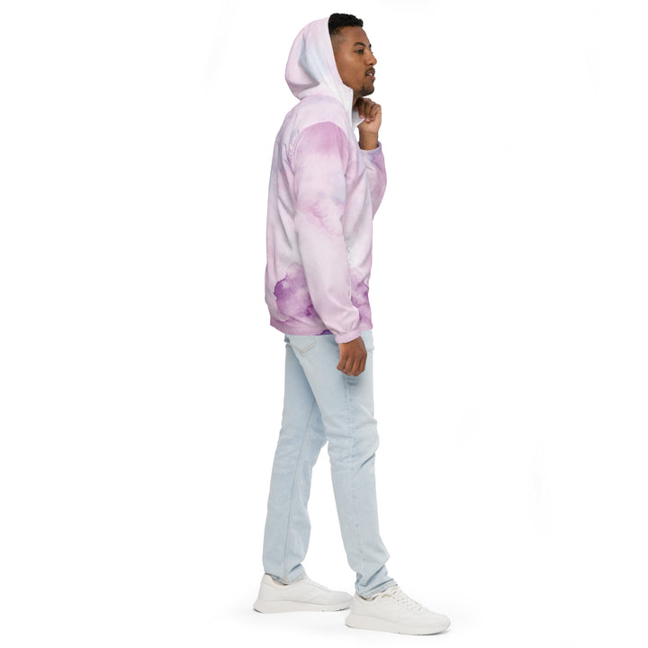 Men’s Windbreaker - White-Purple Dab