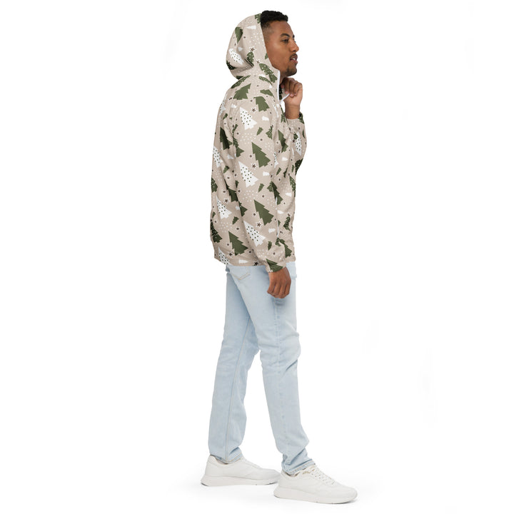 Men’s Windbreaker - Beige Christmas