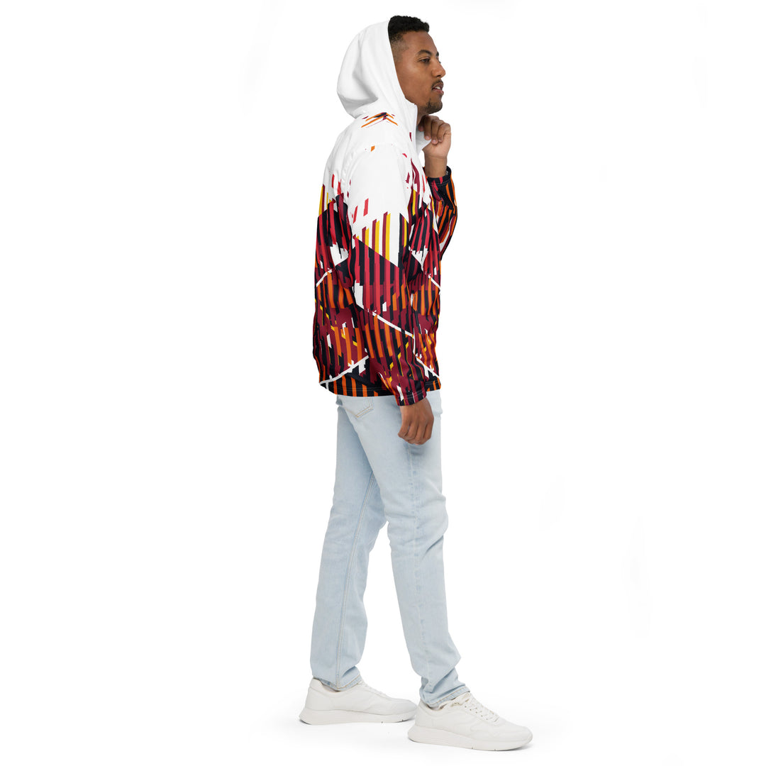 Men’s Windbreaker - White-Red Level