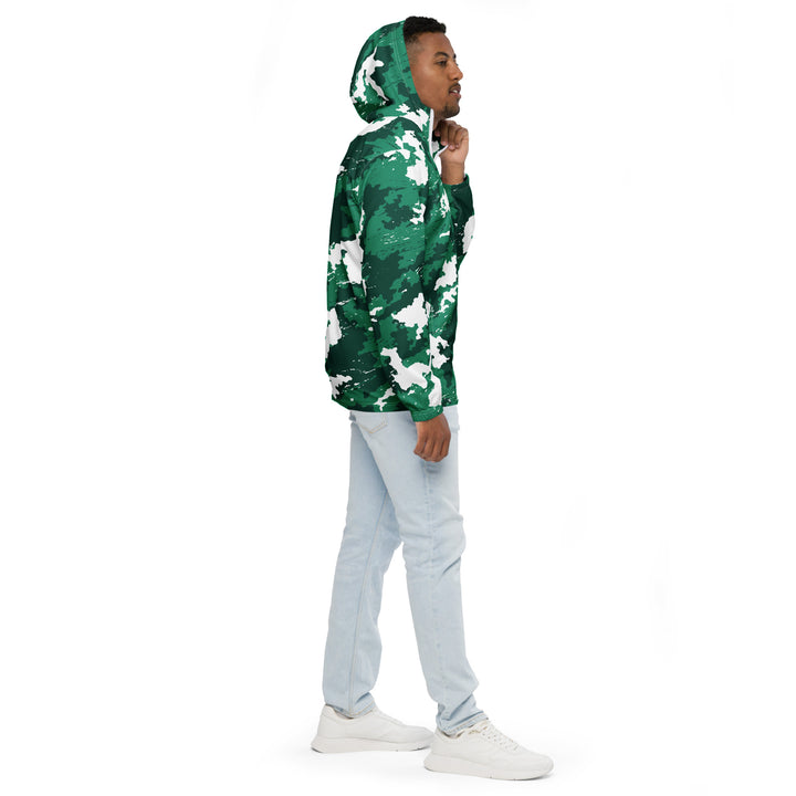 Men’s Windbreaker - Green-White Cloud