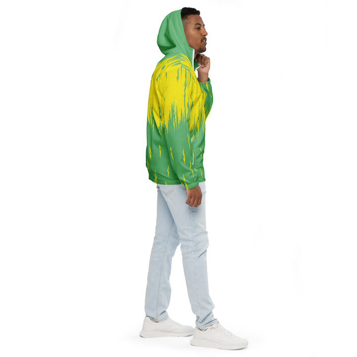 Men’s Windbreaker - Yellow-Green Flame