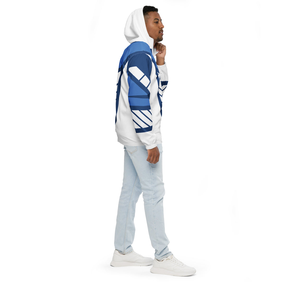 Men’s Windbreaker - Blue-White Stripes