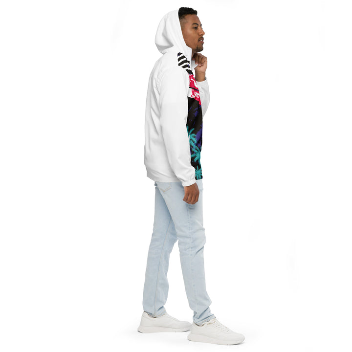 Men’s Windbreaker - Black-White Palms