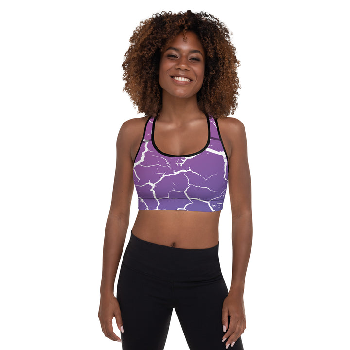 Padded Sports Bra - Purple-White Desert