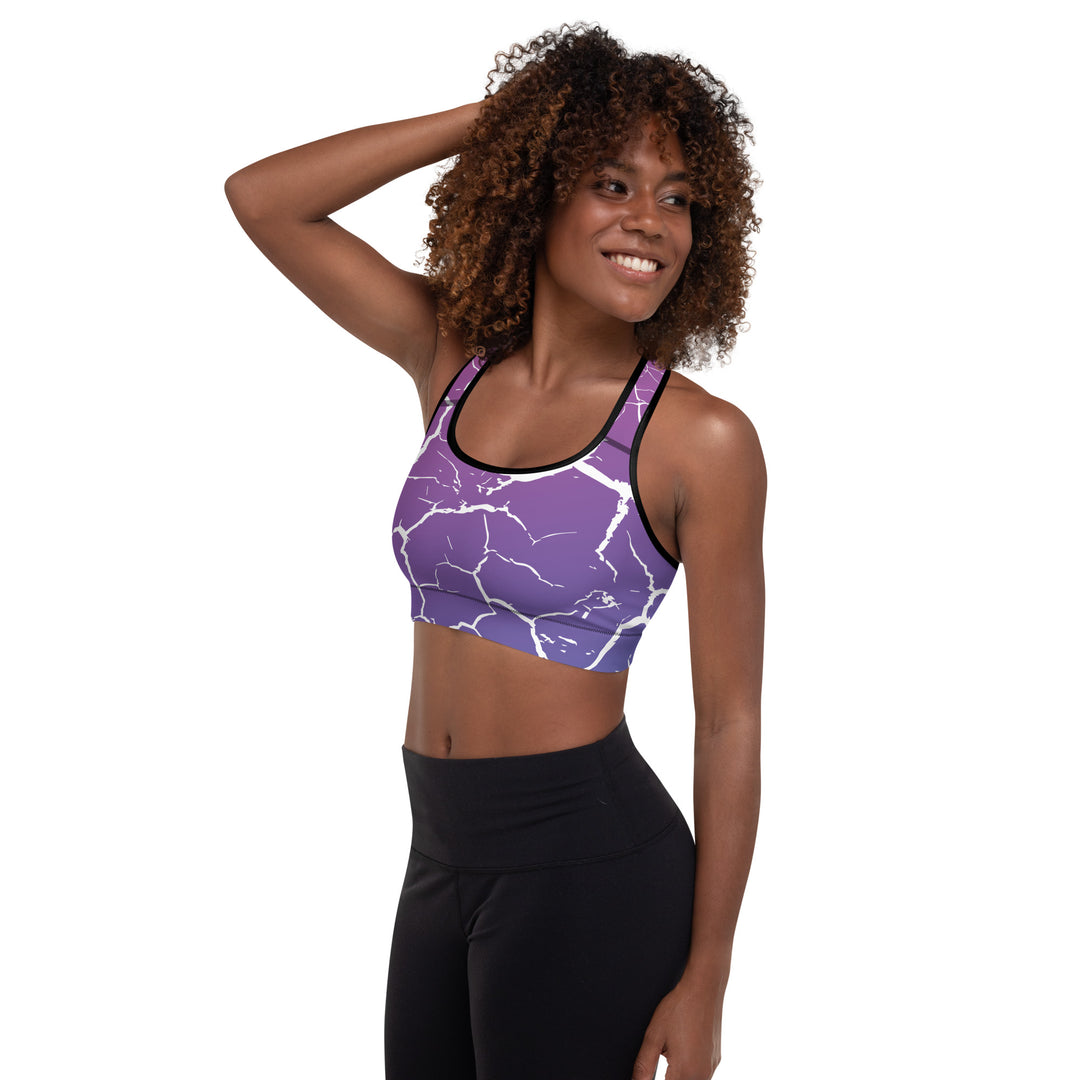 Padded Sports Bra - Purple-White Desert