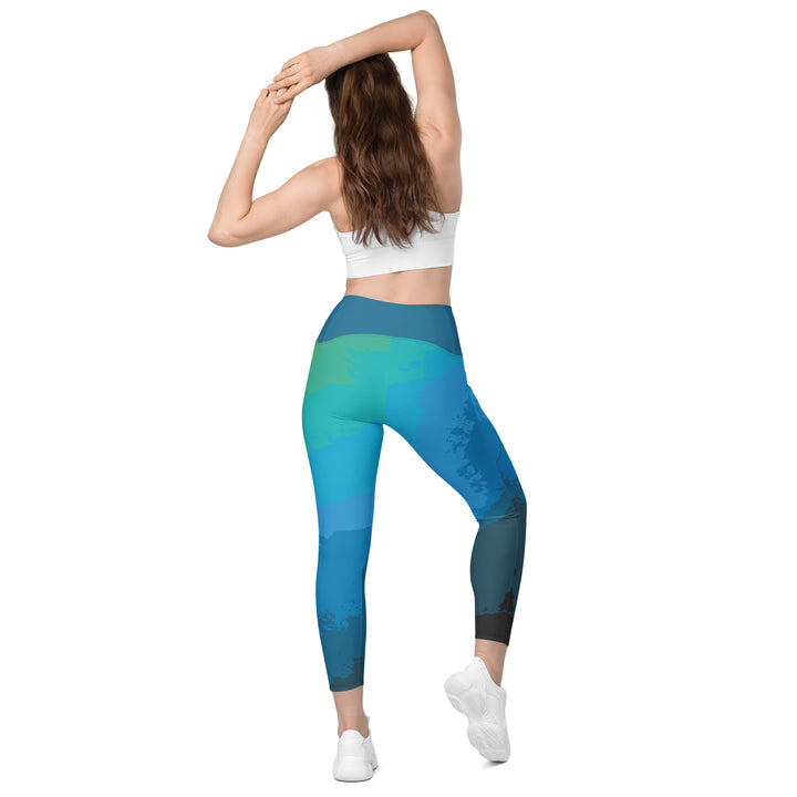 Leggings with pockets - Blue-Green Fog