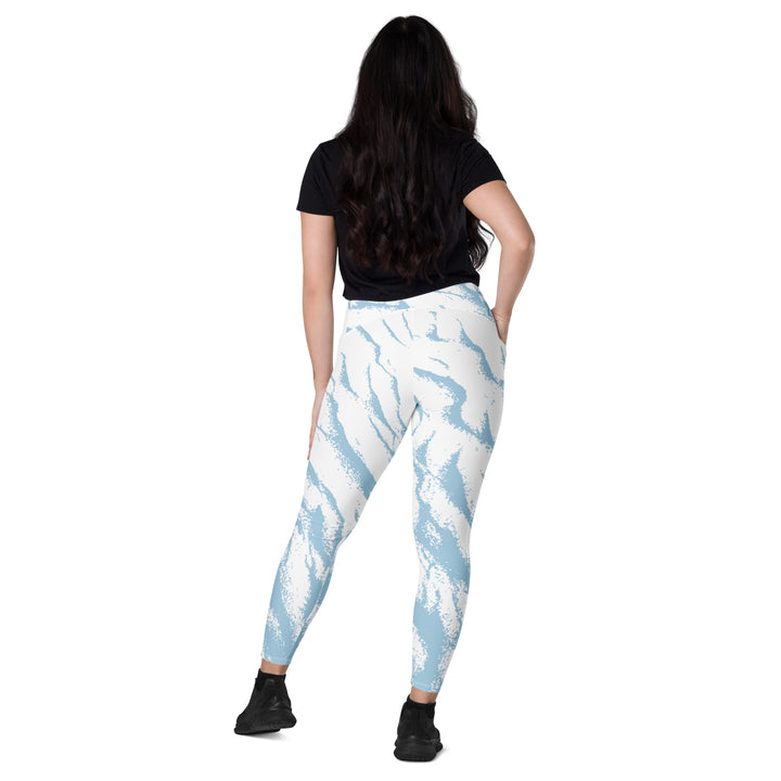 Leggings with pockets - Blue-White Sand