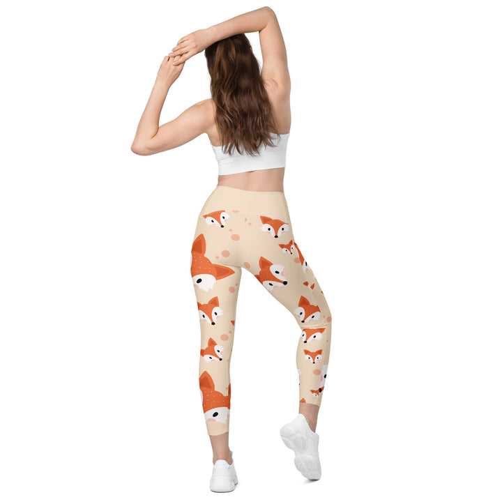 Leggings with pockets - Beige Fox