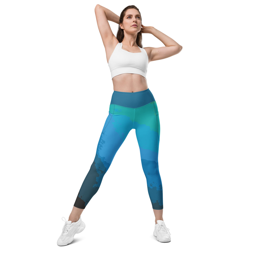 Leggings with pockets - Blue-Green Fog