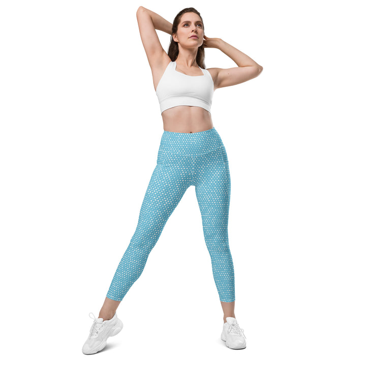 Leggings with pockets - Blue-White Lost