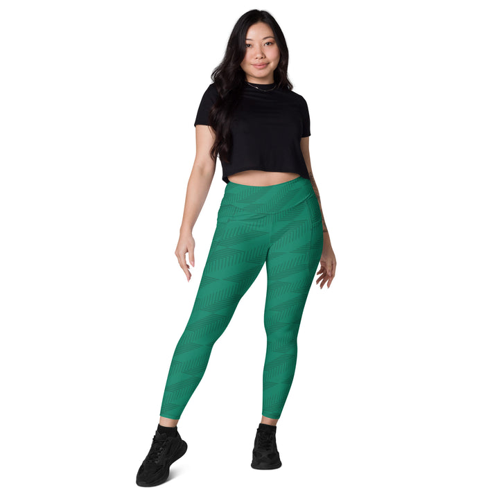 Leggings with pockets - Green Italic