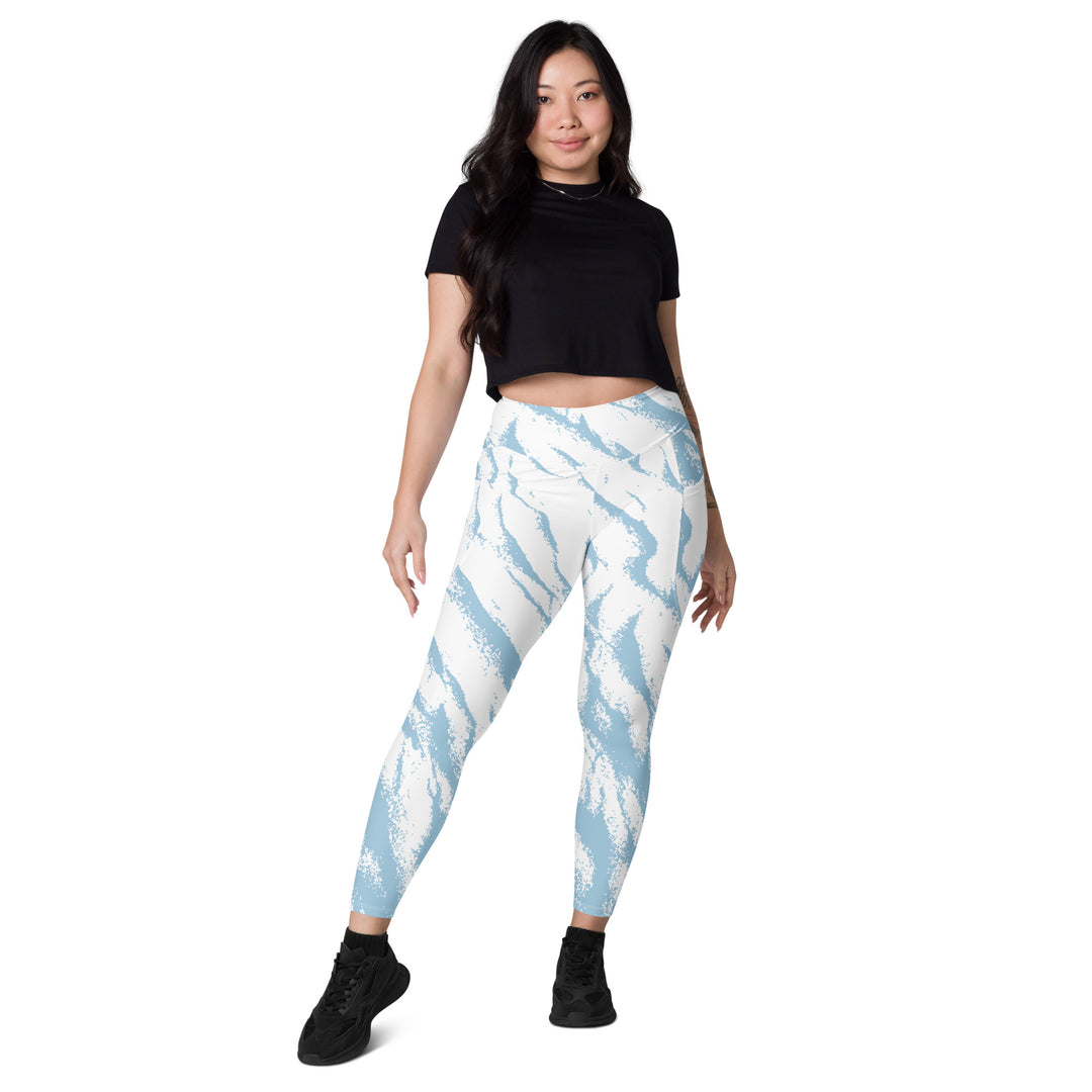 Leggings with pockets - Blue-White Sand