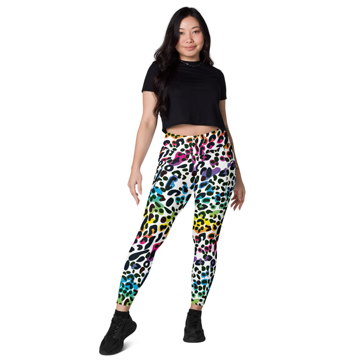 Leggings with pockets - Rainbow Leopard