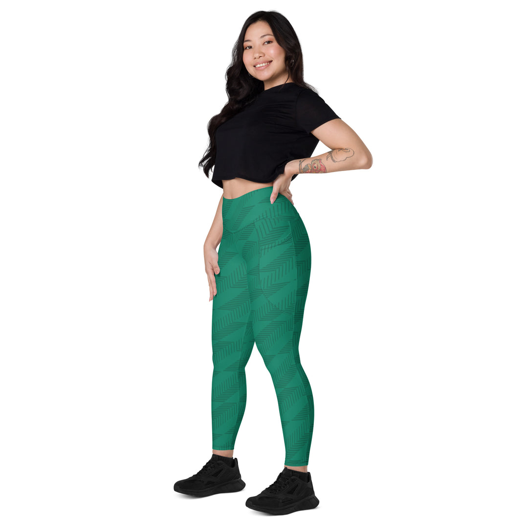 Leggings with pockets - Green Italic