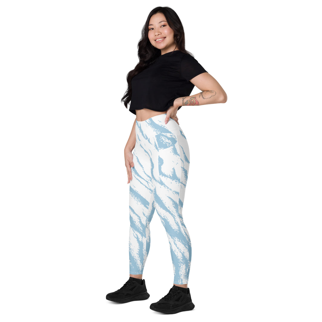 Leggings with pockets - Blue-White Sand