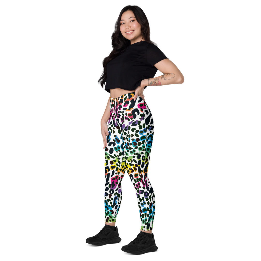 Leggings with pockets - Rainbow Leopard