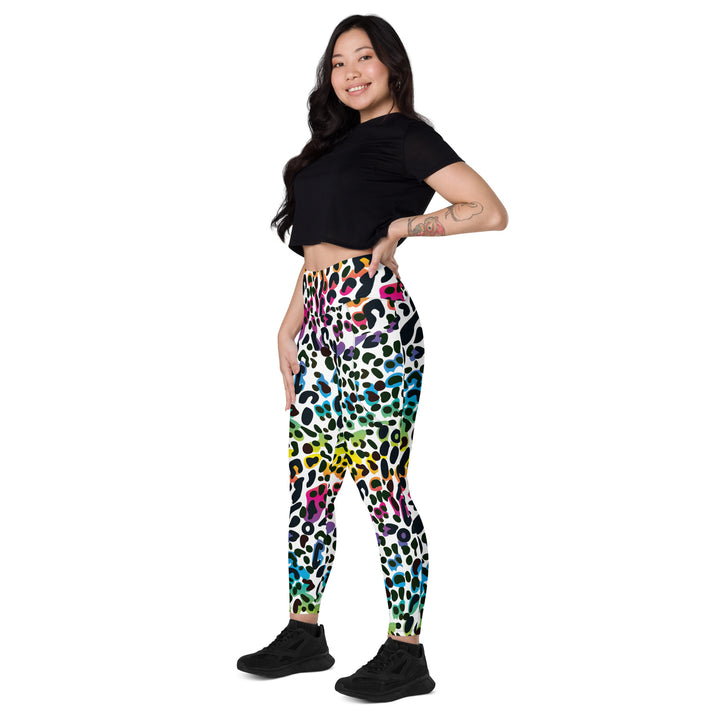 Leggings with pockets - Rainbow Leopard