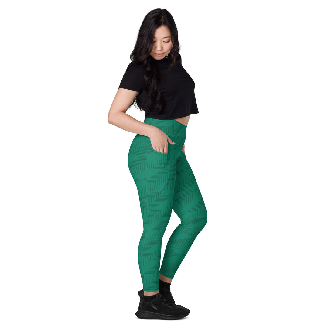 Leggings with pockets - Green Italic