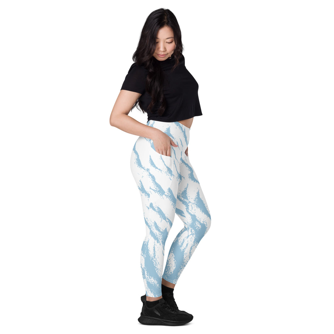 Leggings with pockets - Blue-White Sand