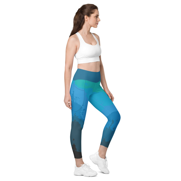 Leggings with pockets - Blue-Green Fog