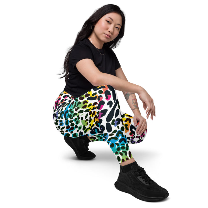 Leggings with pockets - Rainbow Leopard