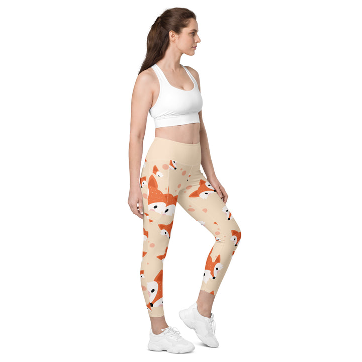 Leggings with pockets - Beige Fox