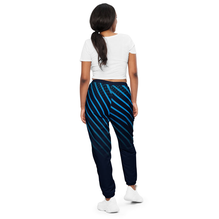 Unisex Track Pants - Black-Blue Stripes