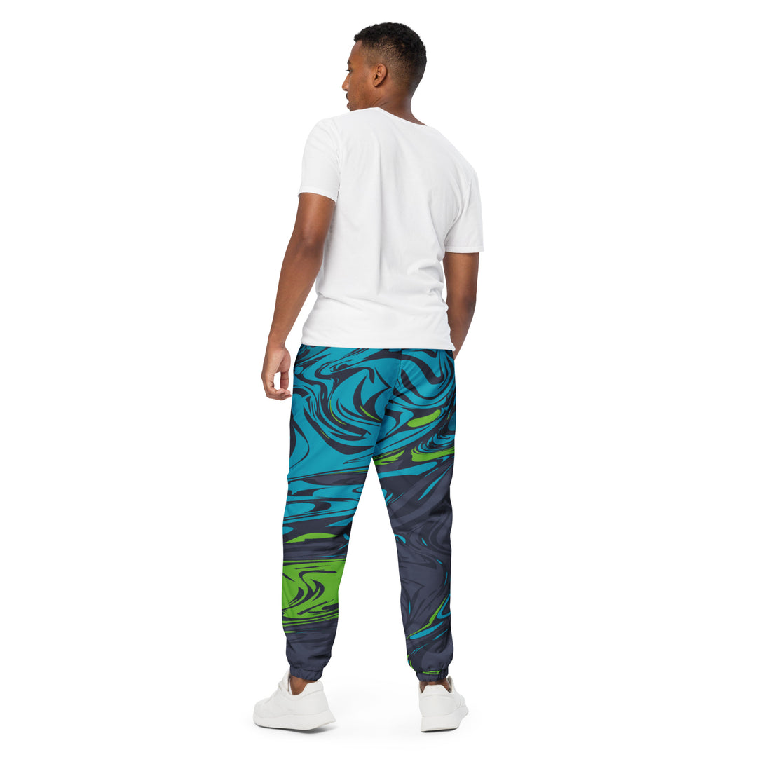 Unisex Track Pants - Green-Blue Smoke