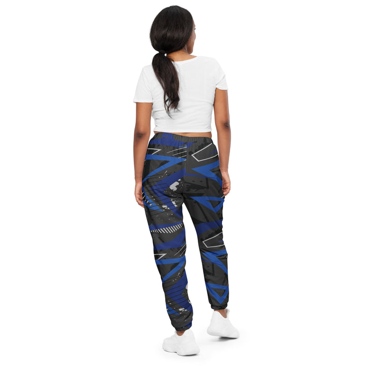 Unisex Track Pants - Black-Blue Illusion