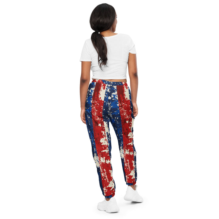 Unisex Track Pants - Blue-Red Stripes