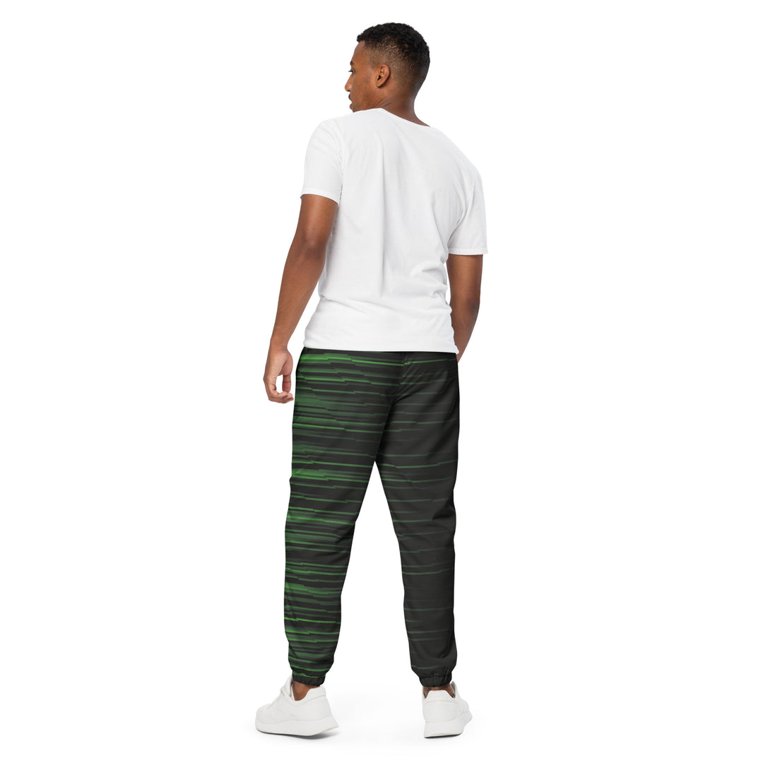 Unisex Track Pants - Black-Green Thread