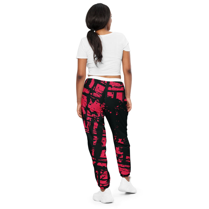 Unisex Track Pants - Red-Black Grunge