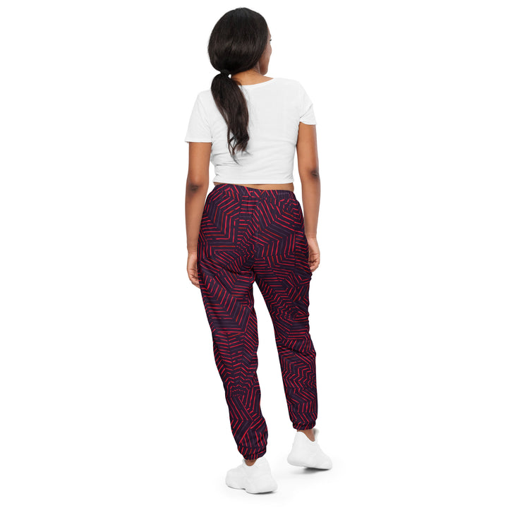 Unisex Track Pants - Red-Black Illusion