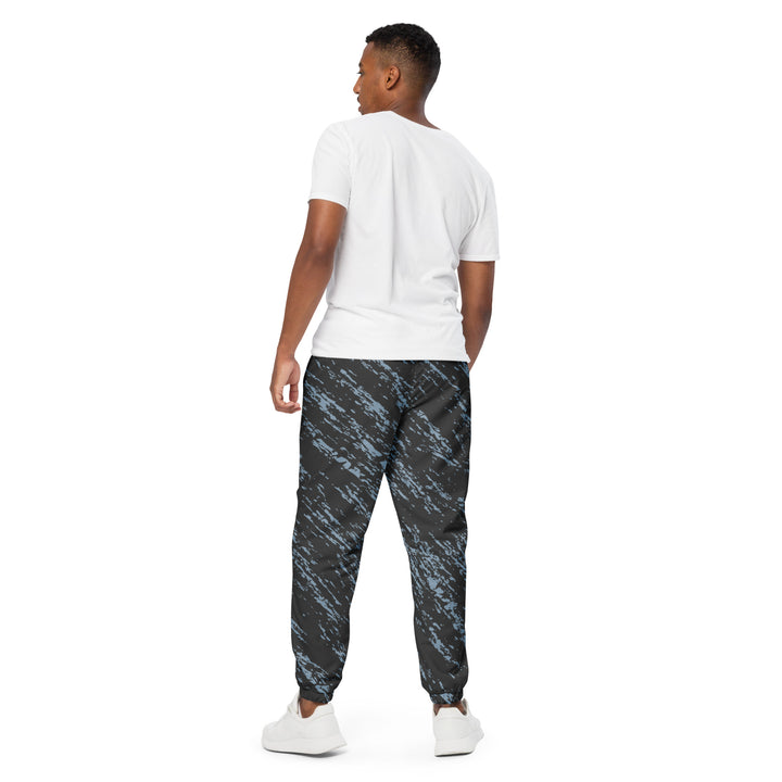 Unisex Track Pants - Black-Blue Grunge