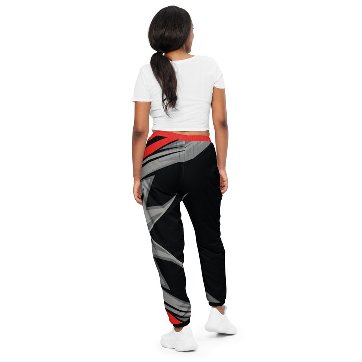 Unisex Track Pants - Black-Red Blast