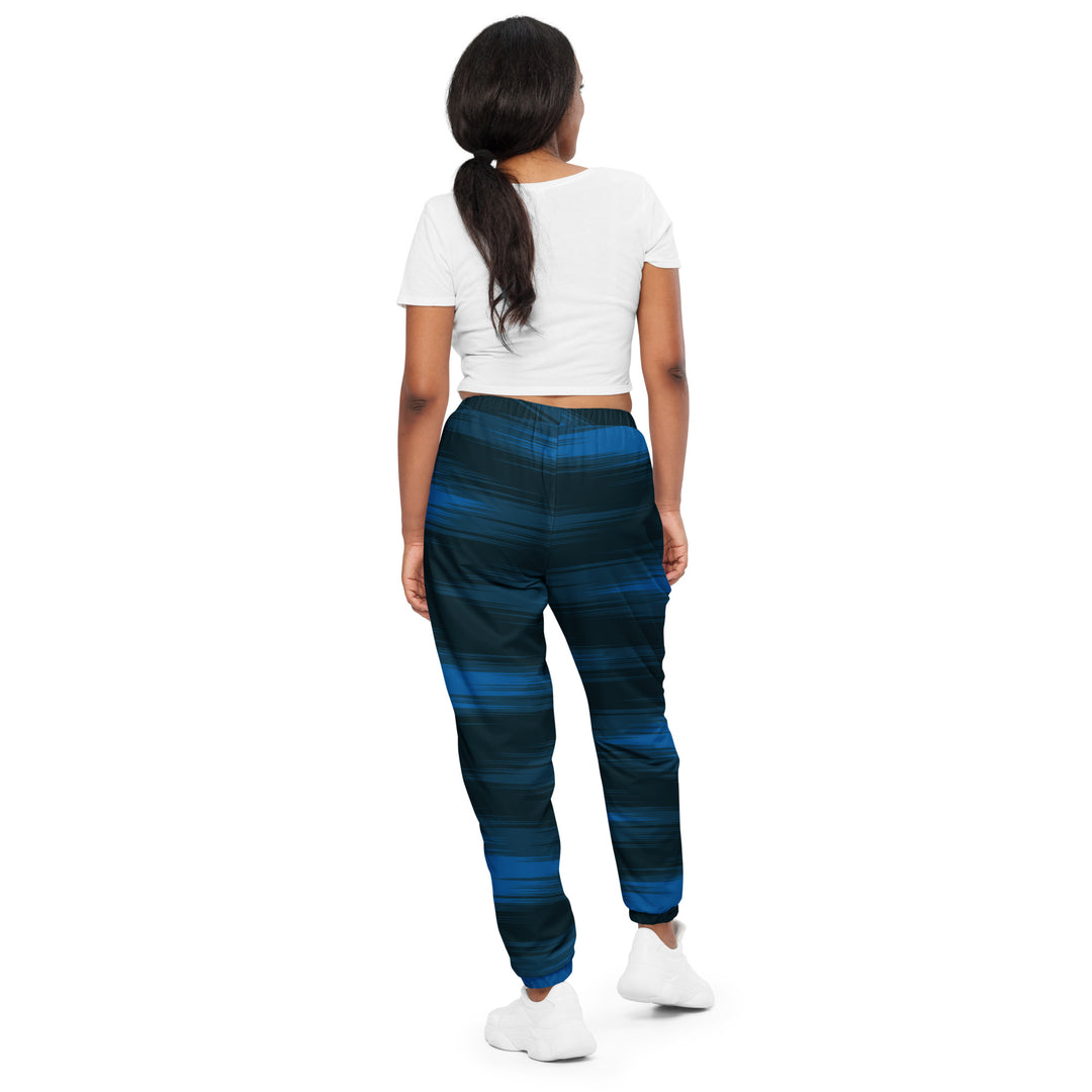 Unisex Track Pants - Black-Blue Shining