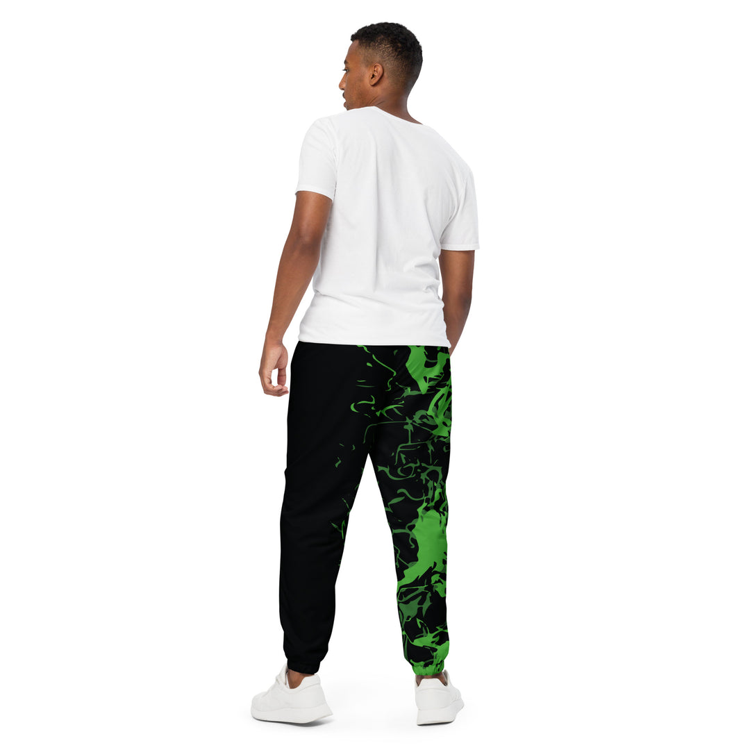 Unisex Track Pants - Black-Green Might