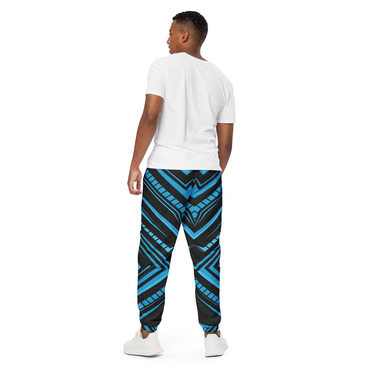 Unisex Track Pants - Black-Blue Blade