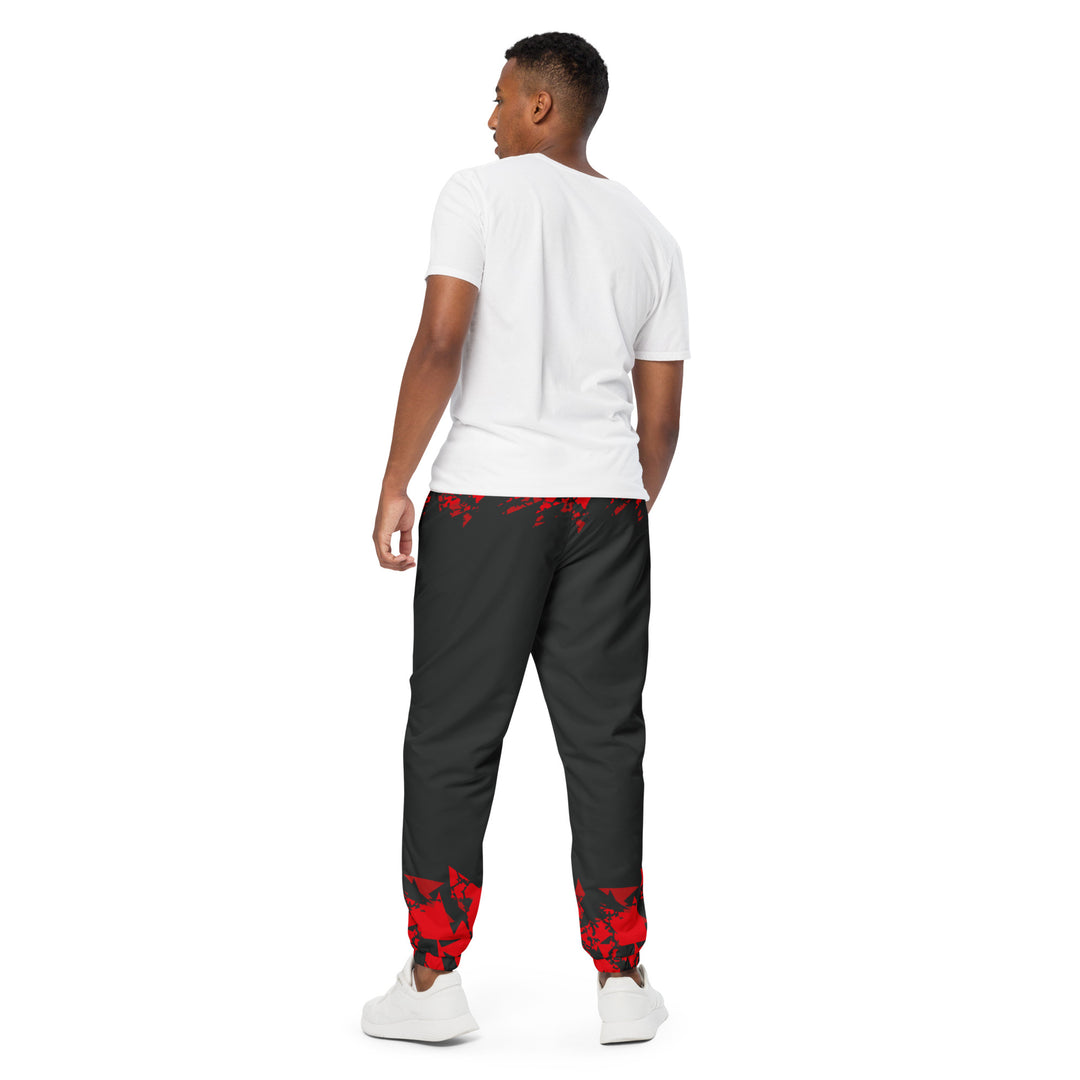 Unisex Track Pants - Black-Red Fragment