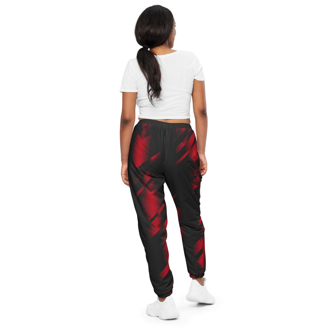 Unisex Track Pants - Black-Red Chase