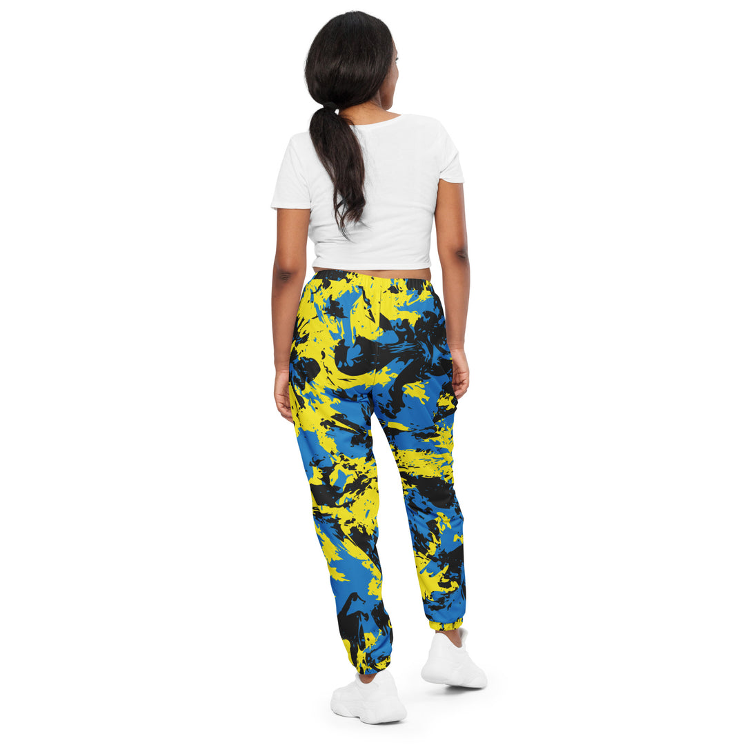 Unisex Track Pants - Blue-Yellow Distraction