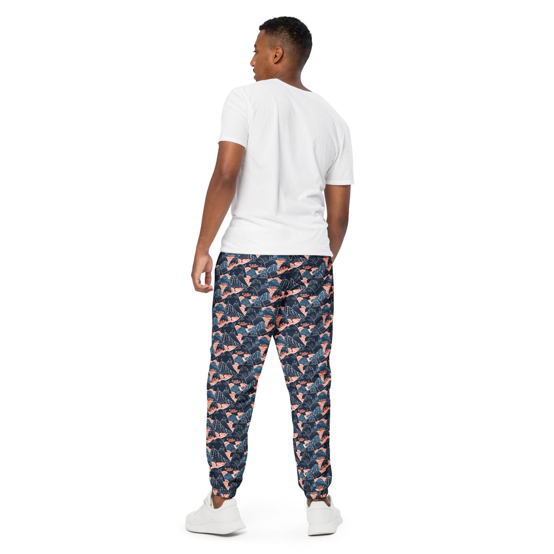 Unisex Track Pants - Blue-Beige Terrain