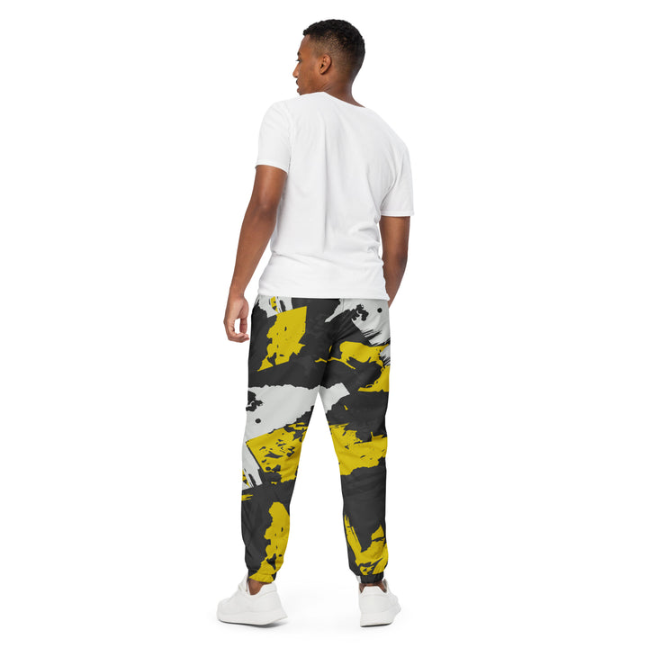 Unisex Track Pants - Grey-Yellow Grunge