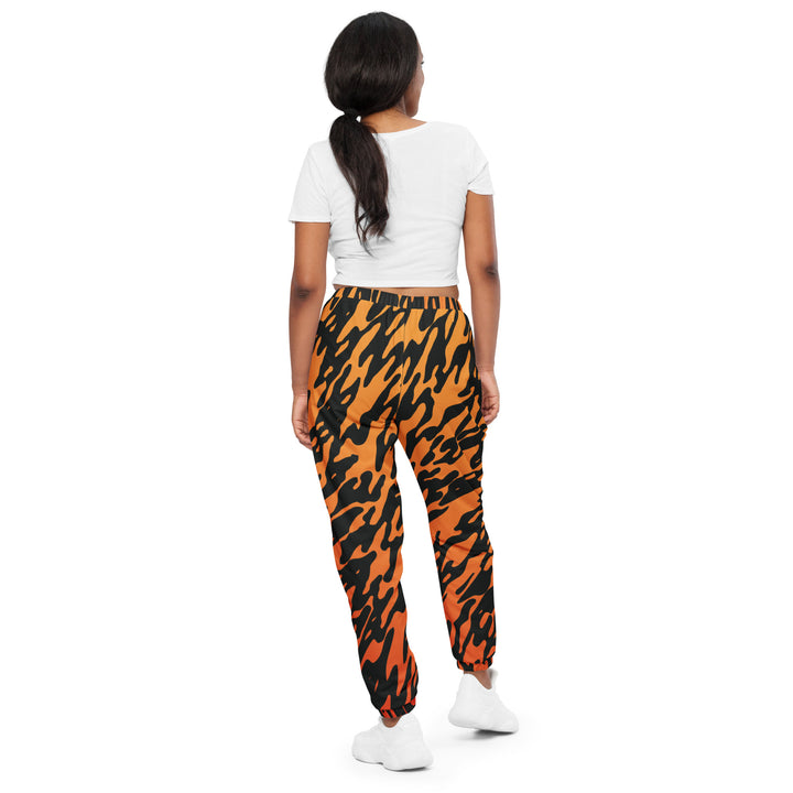 Unisex Track Pants - Orange-Black Wild